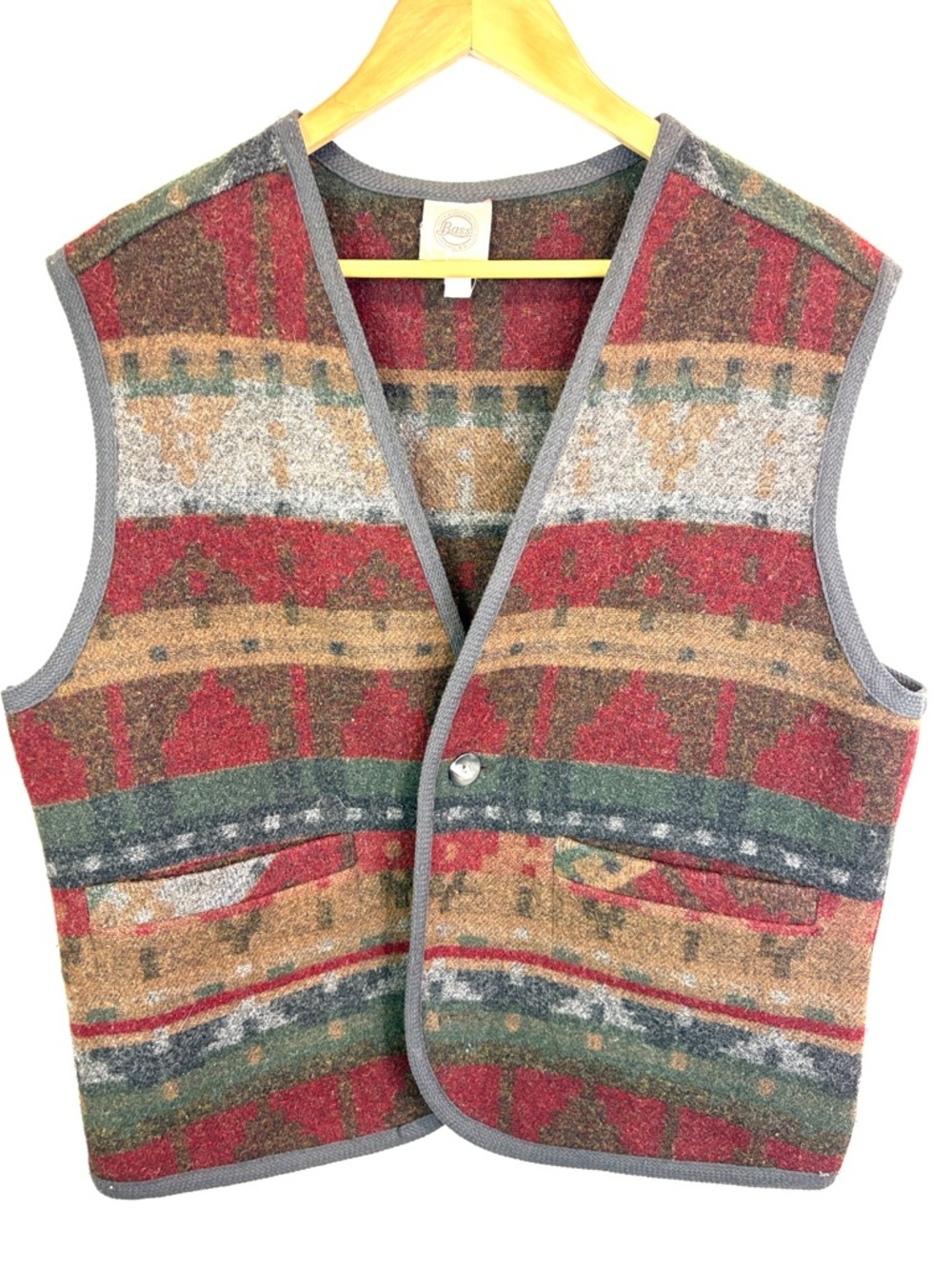 Bass Men's Patterned Wool Vest - Aztec / Multicolor size M
